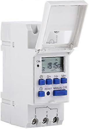 Programmable digital timer, digital timer, lcd display, weekly digital time switch with programming, din rail programmab [MI]