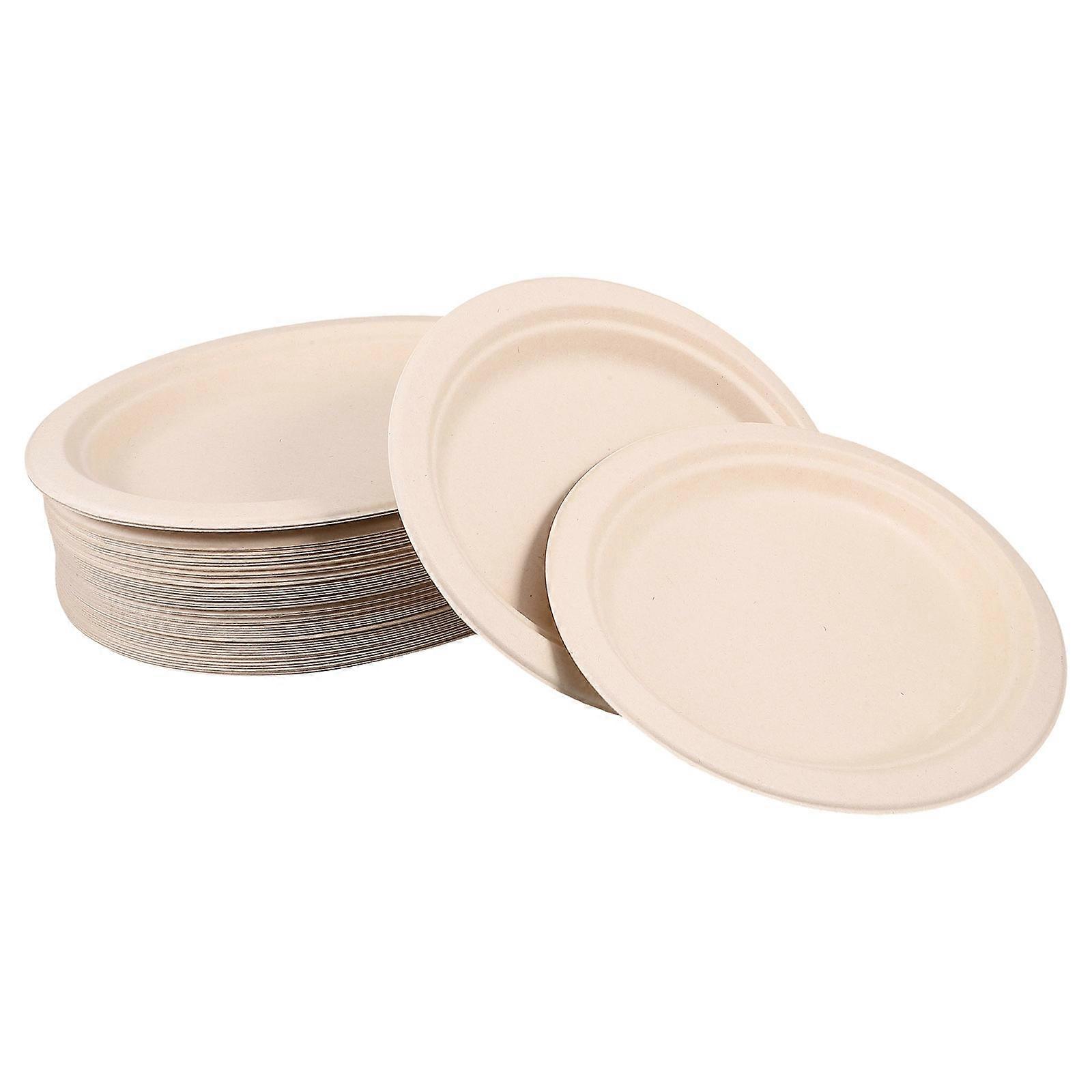 Beige Pulp Oval for Packing 50Pcs Dinner