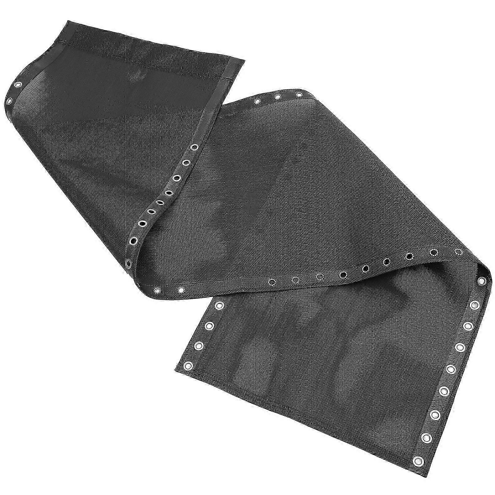 Adjustable Black Fabric Set for Foldable Deck Chairs, 1 Set