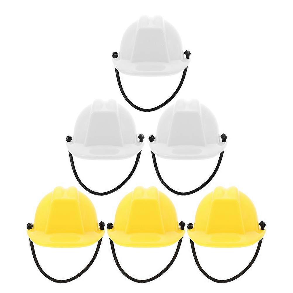 Mini Safety Model for Decor 6Pcs Plastic Miniature Construction Hat Kit