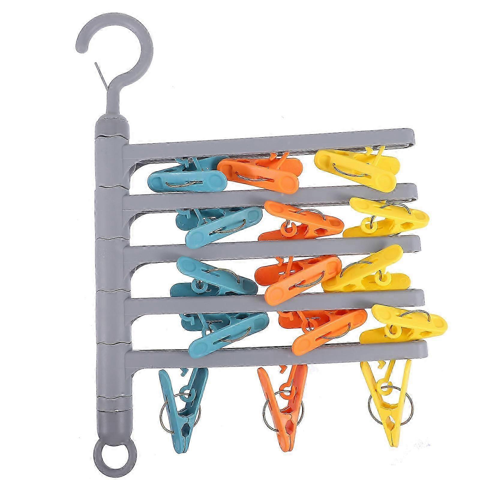 Rotatable Clothes Drying Rack, PP Material, Practical, Space-Saving, for Balcony, Grey, 43x43x34cm, 1 Pack