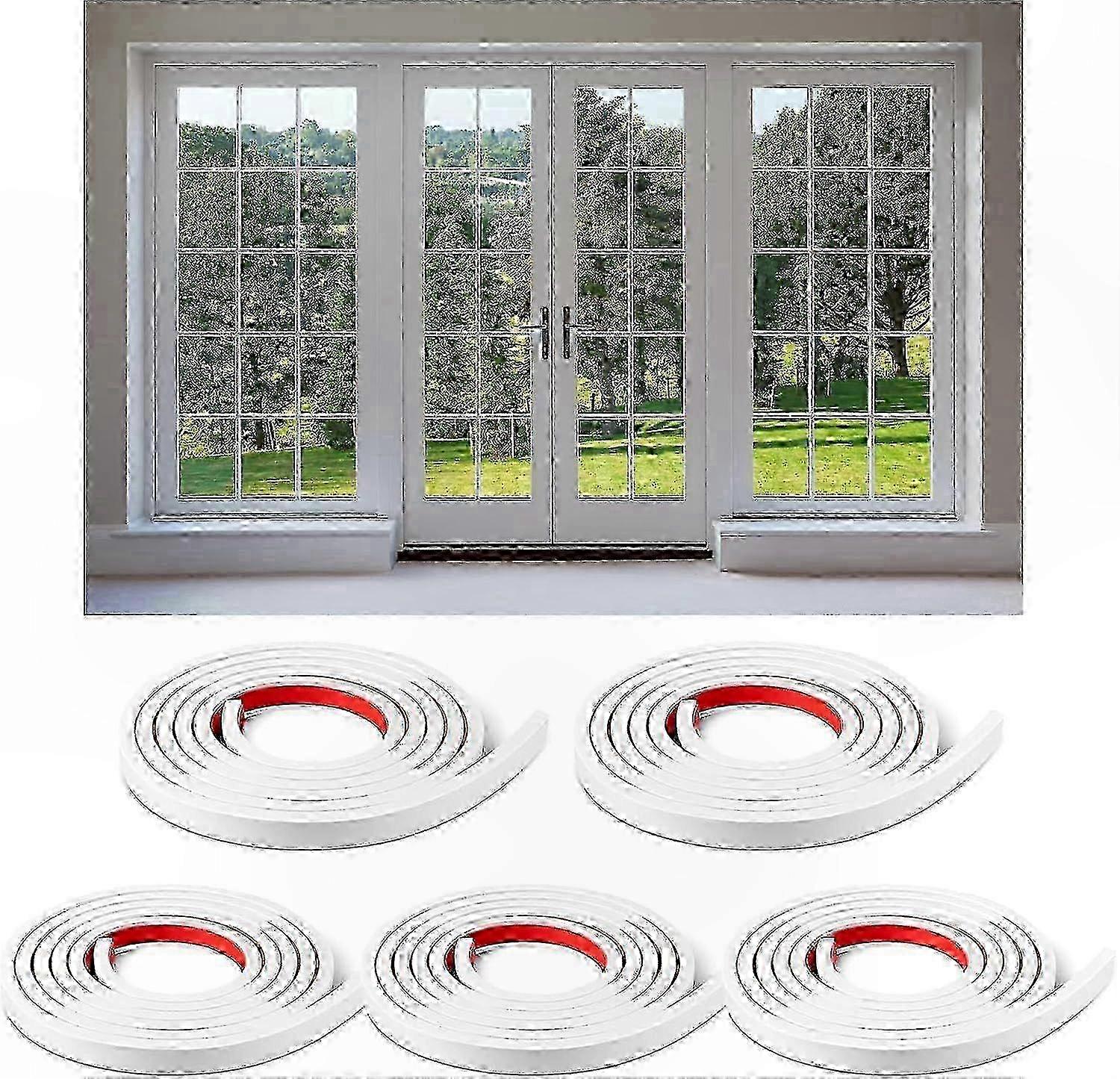 Self-Adhesive Window Grille Inserts Kit, 5 Rolls, 32.8ft Grid for DIY Decor Projects