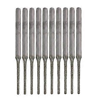 Sæt med 10 Diamond Silver Tip Extended Drill Bits sæt til boring af huller på mineraler, perler, agater, smykker, sølv