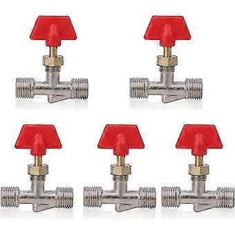 1/4in Needle Valve, 5pcs Brass Float Ball Valve Structure Replacement Air Compressor Needle Valve For Air Compressor
