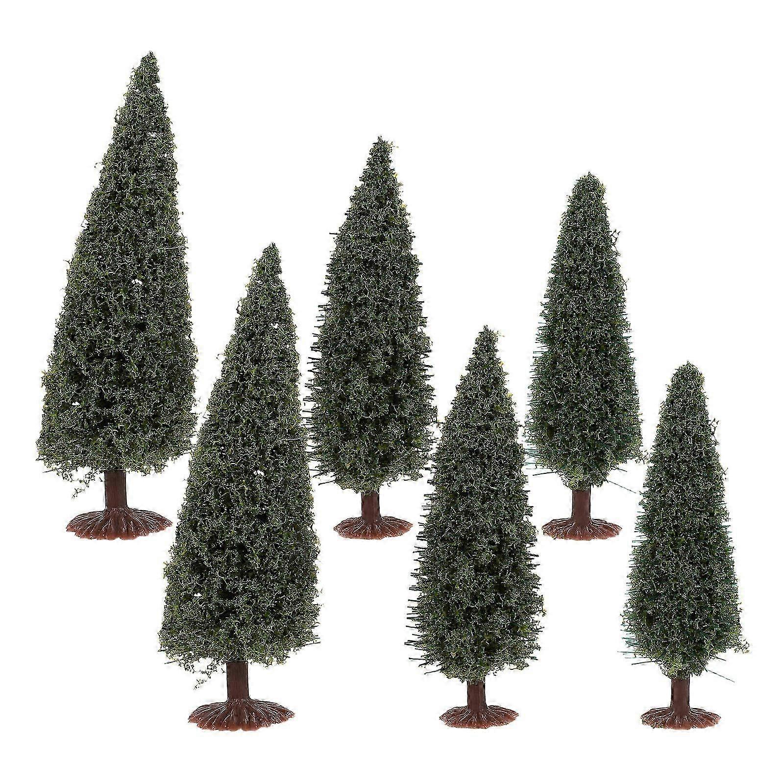Miniature Pine Tree Model for Model Train Scenery 12Pcs Green Set
