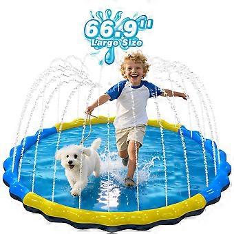 Inflatable Splash Pad for Kids, Sprinkler Play Mat with Water Jets, Thicker PVC Outdoor Water Toys for Toddlers Ages 3+