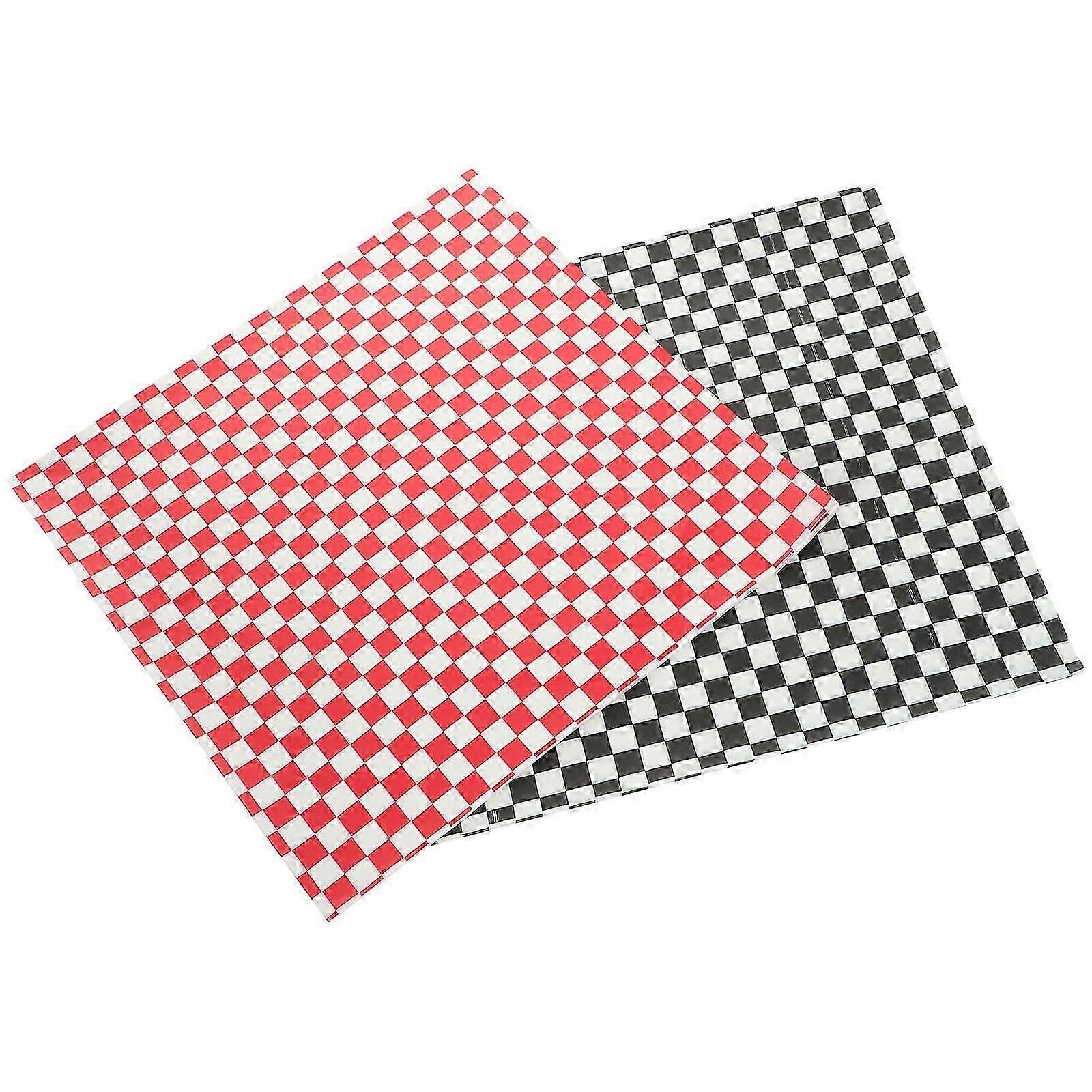 Checkered Pattern Baking Paper Sheets 100 Sheets for Food Wrapping