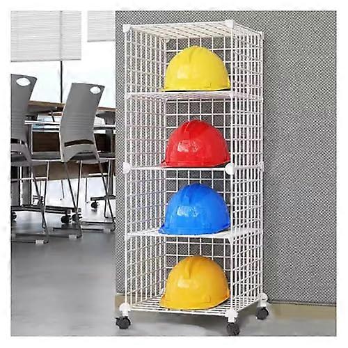 Storage Organizer Rack with 32 Grid White Vertical Shelf for Clutter SpaceSaving Storage