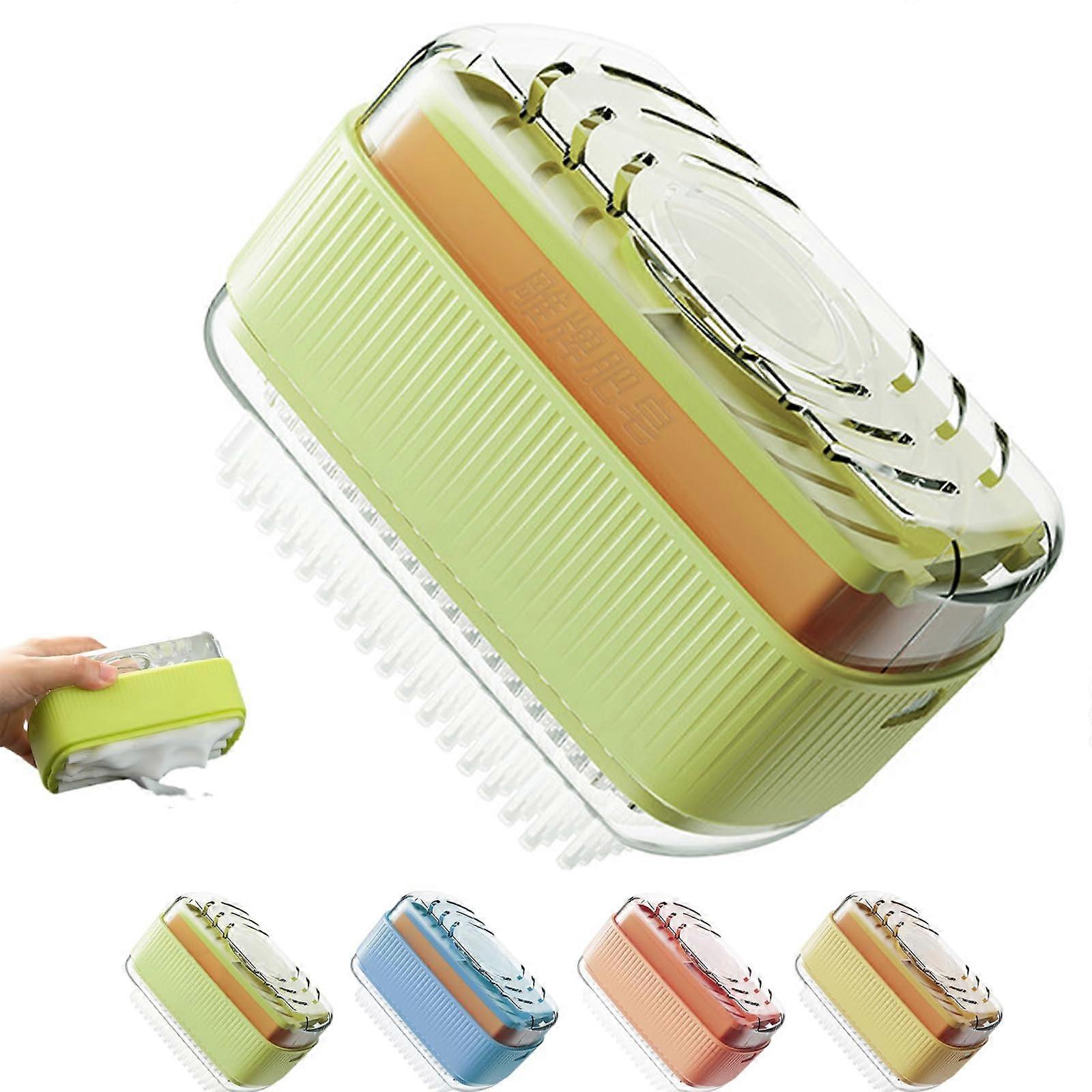 Laundry Soap Box with Foaming Roller, Durable Green Bubble Case for Easy Laundry Application