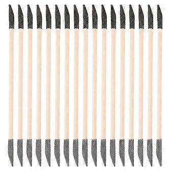 60pcs Nail Sticks Wooden: Double-Ended Sanding Sticks - Manicure Cuticle Pusher Tool - Nail Art DIY Detailing Tools compatible with Salon Home Use FU