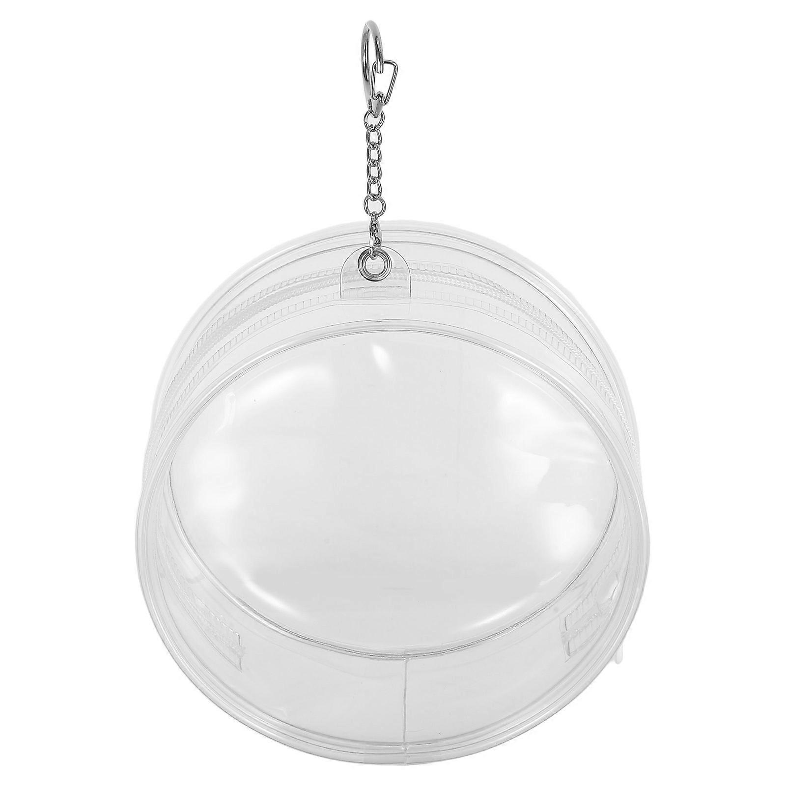 Doll Figure Display Case with Keychain Transparent Material