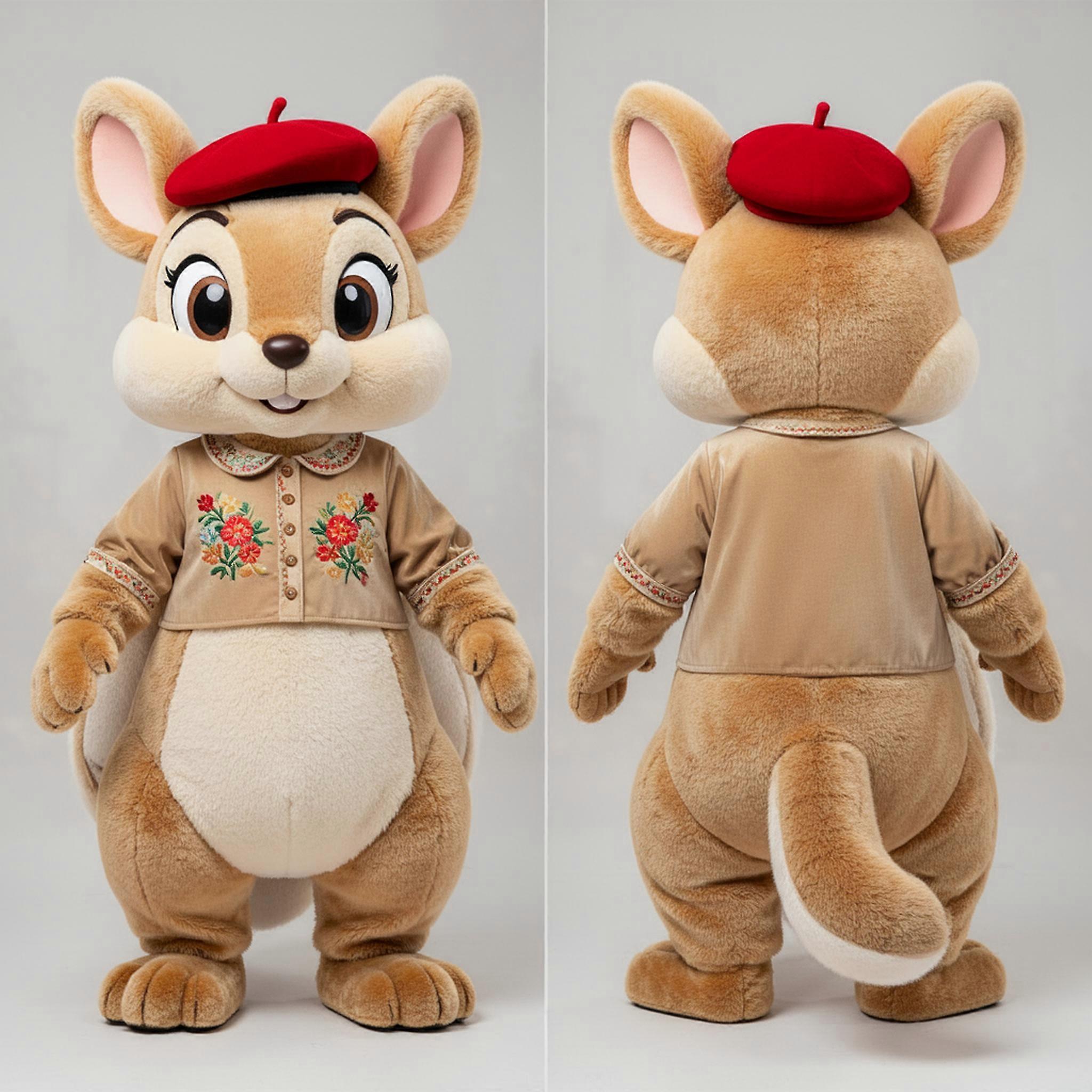 MASTICOT Tan Velvety Flying Squirrel Mascot