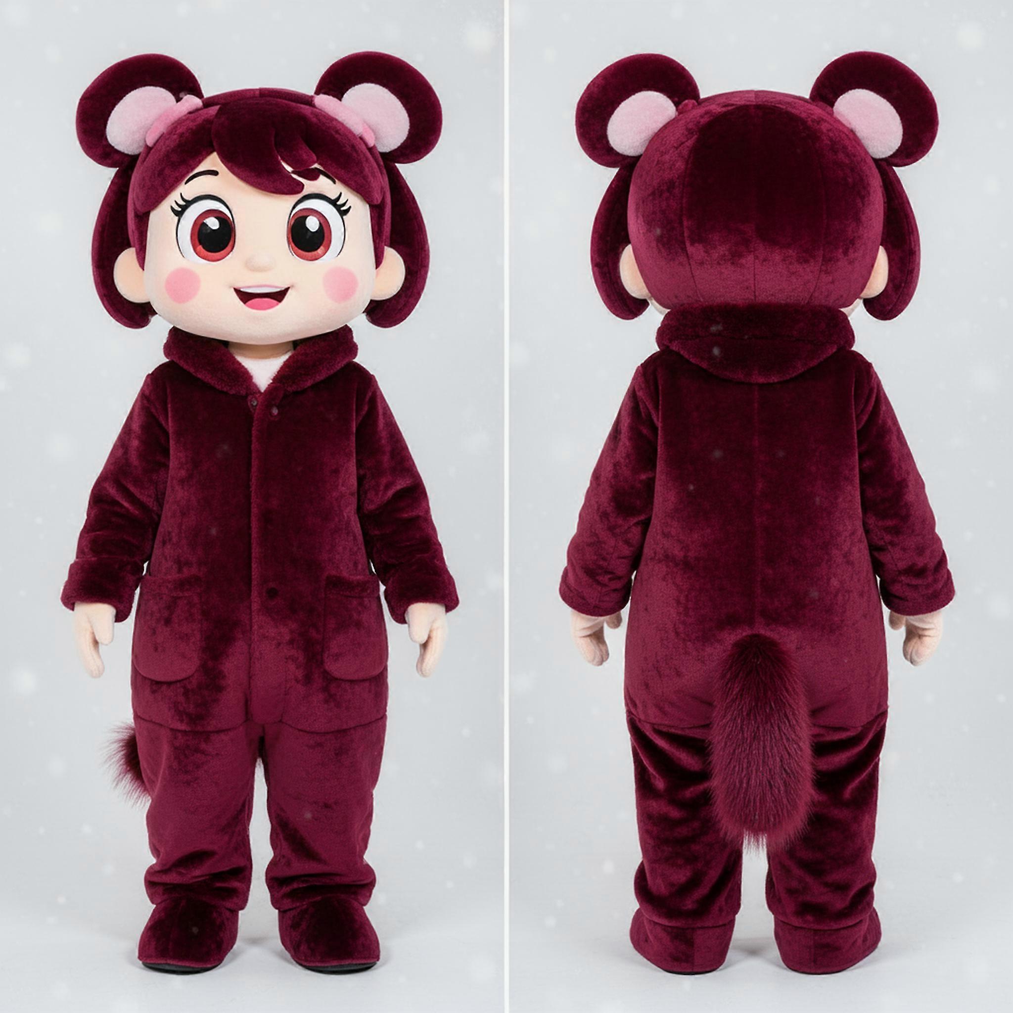 MASTICOT Maroon Velvety Snow Ice Mascot