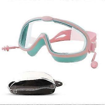 Children's swimming goggles HD anti-fog one-piece earplugs
