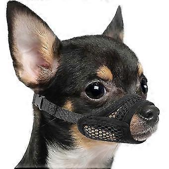 Bozal de malla para hocico corto y perros medianos pequeños anti-mordeduras, concéntrese en perros braquicéfalos como el pomerania chihuahua