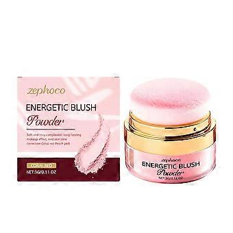 O blush em pó Zephoco Coral Red Energetic possui uma cor natural, rosada, suave e delicada, ideal para o dia a dia e para maquiagens de encontros.