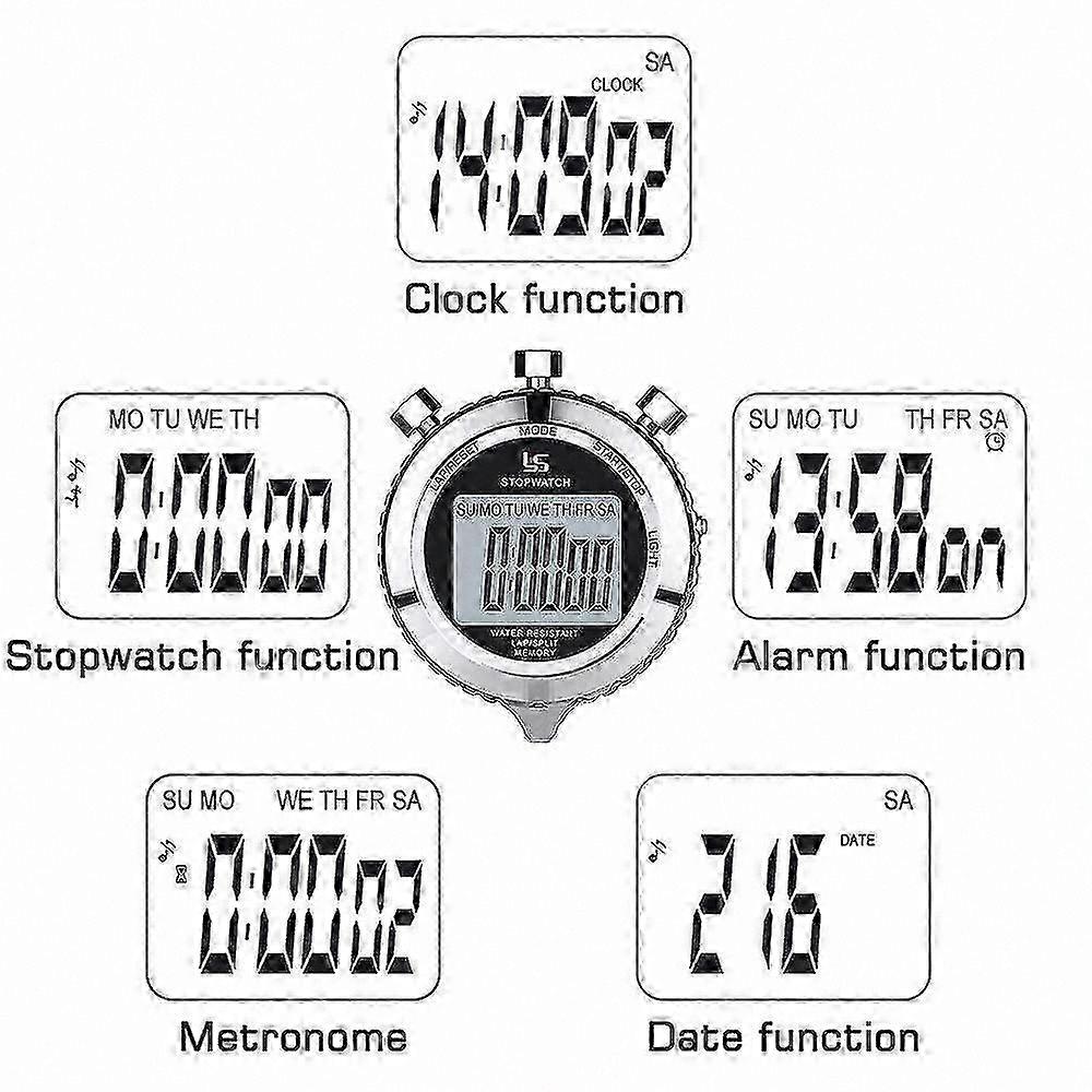 Precision Metal Timer with Backlit Display, 1/100th Second Accuracy, 2 Lap Memory Function