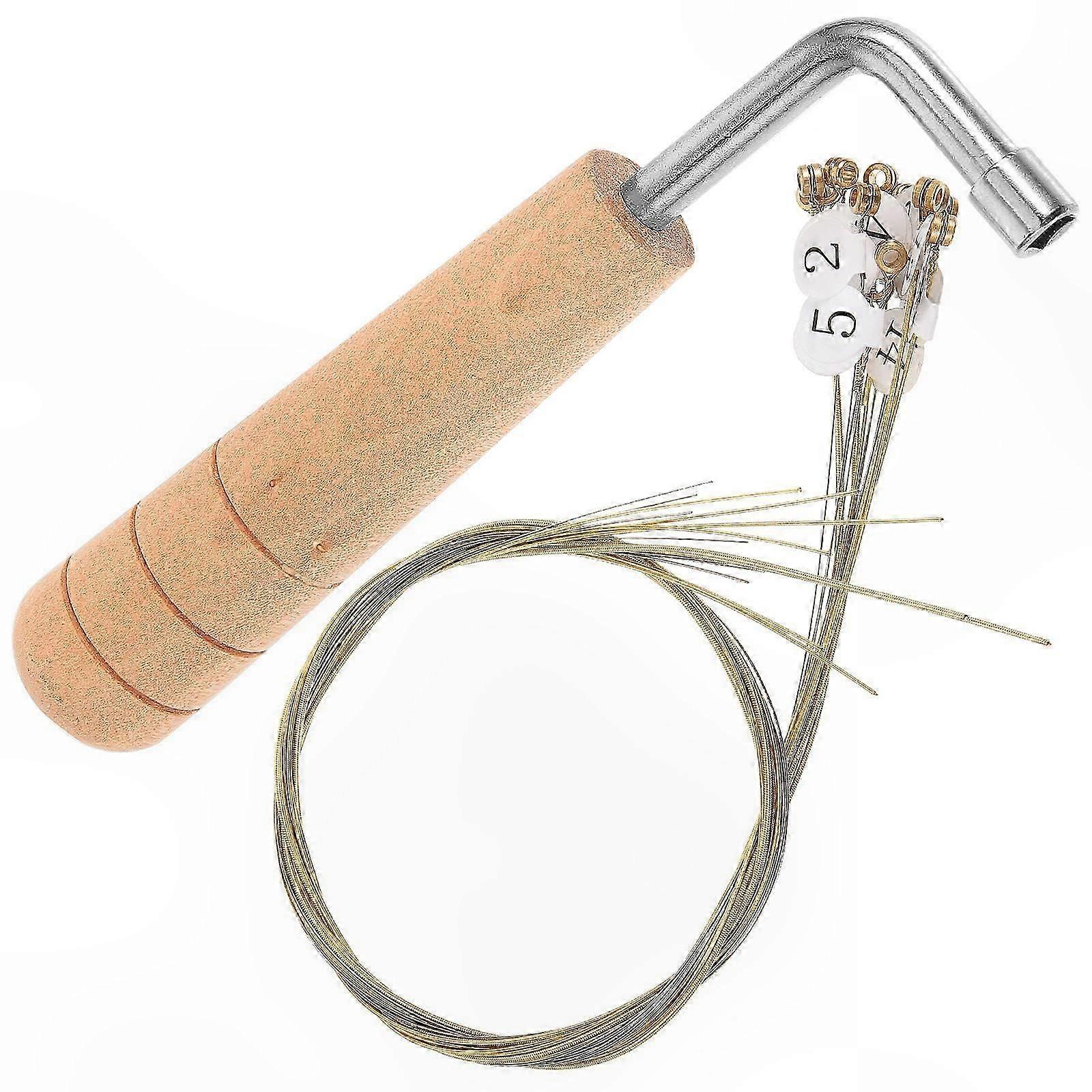 Classical Lyre Strings Set with Tuning Tool for Beginners 16 Metal Harp Strings Kit