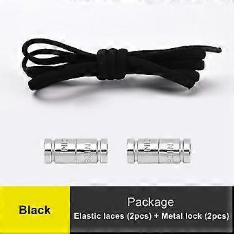 Elastic Shoe Laces Without Ties Round Shoelaces for Sneakers Capsule Metal Lock Lazy Shoes Lace Accessories Rubber Band 1Pair