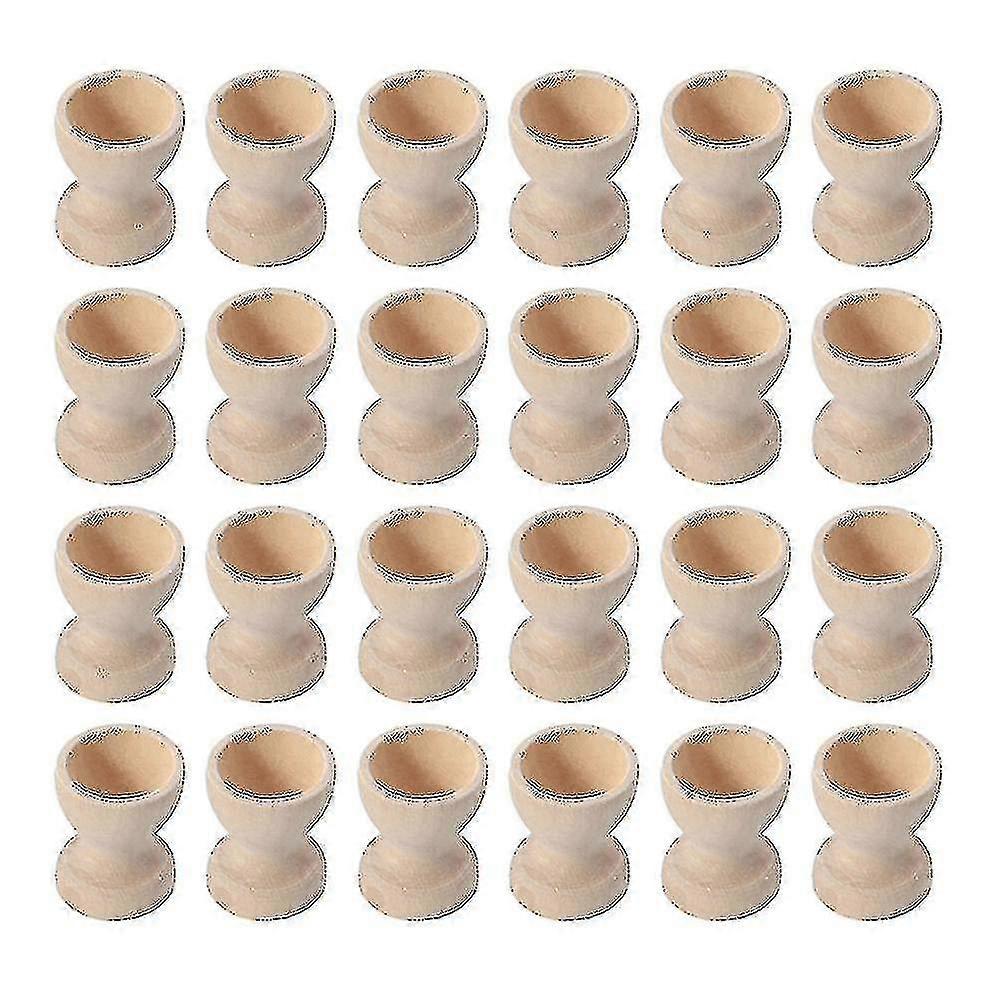 24pcs Minimalist Wooden Egg Cups