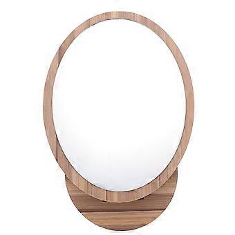 Brown Desktop Makeup Mirror Wooden Household for Home 1Pcs Portable Mirror