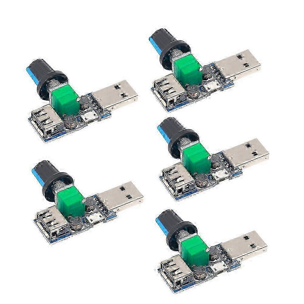 5Pcs Mini USB Fan Governor Wind Speed Controller Air Volume Regulator Cooling Mute Multi Function Fan Speed Switch