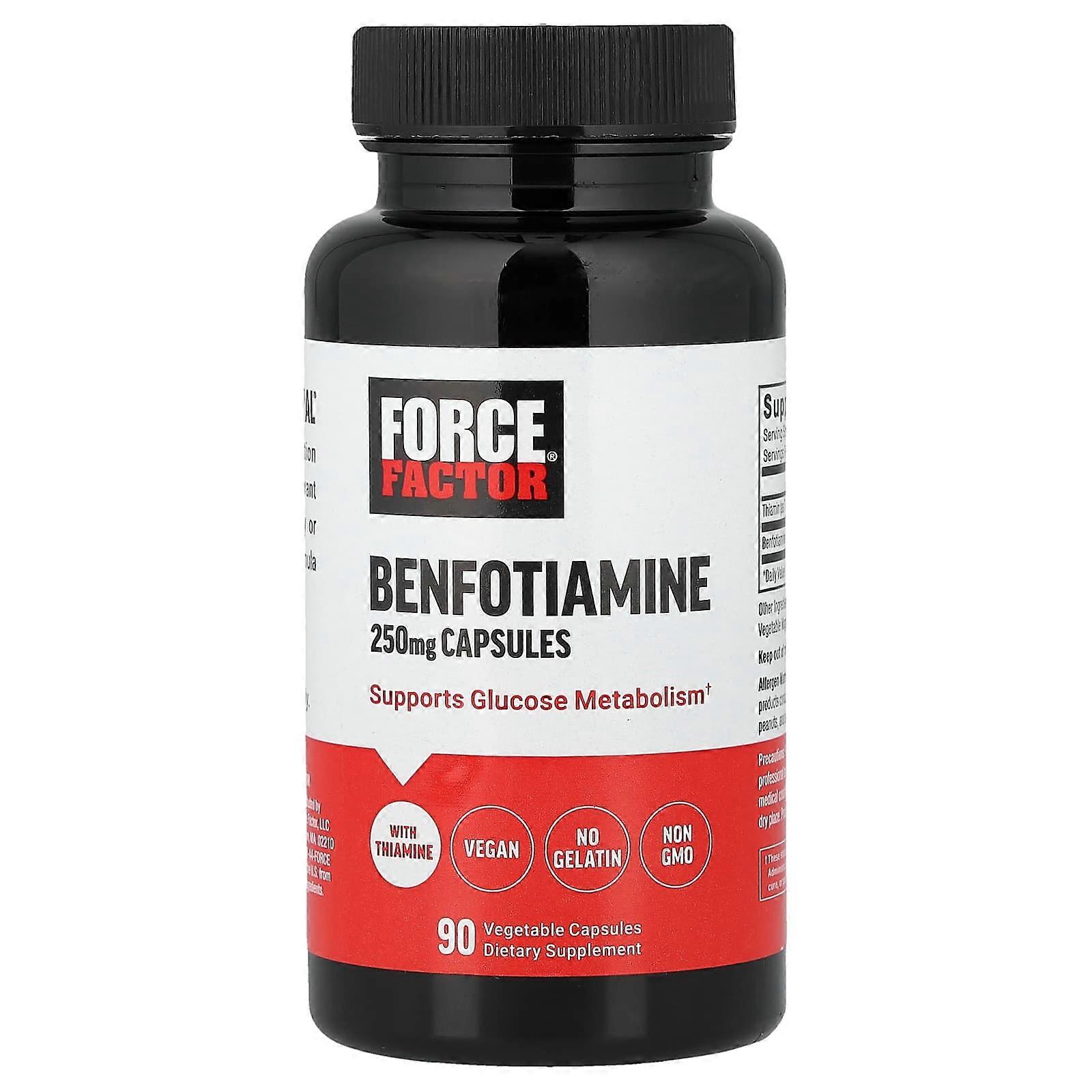 Force Factor, Benfotiamine, 250 mg, 90 Vegetable Capsules