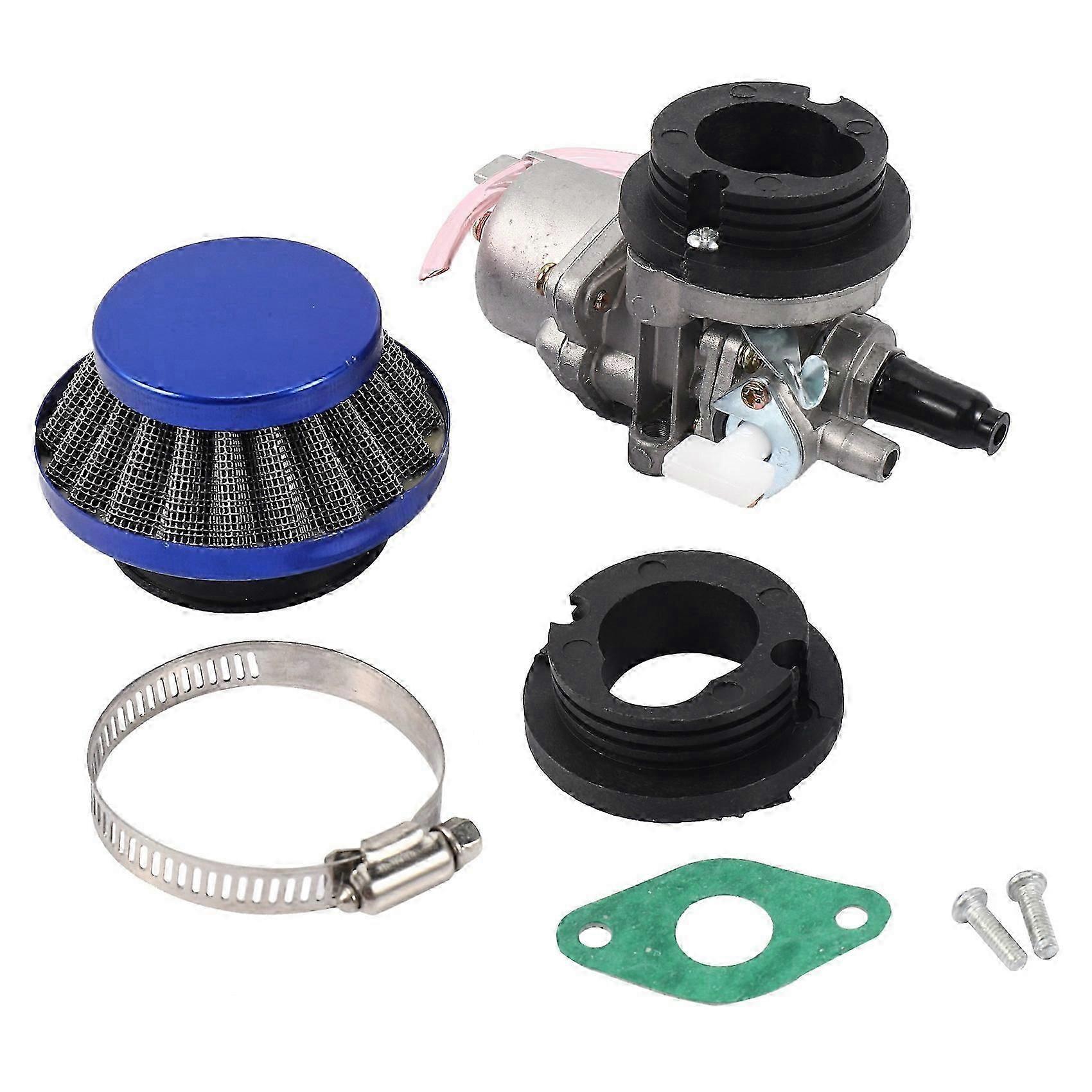 Carburetor, Blue Air Filter, Stack Set Compatible with 2 Stroke 47cc 49cc Engines