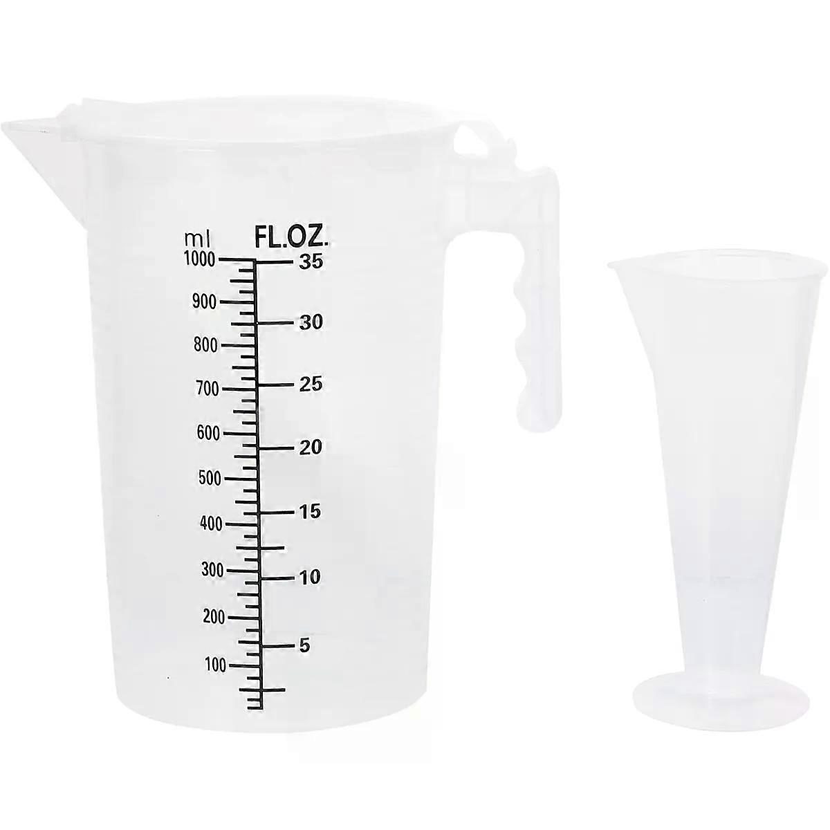 2pcs PP Measuring Cups with Scale, 100ml 1000ml Kitchen
