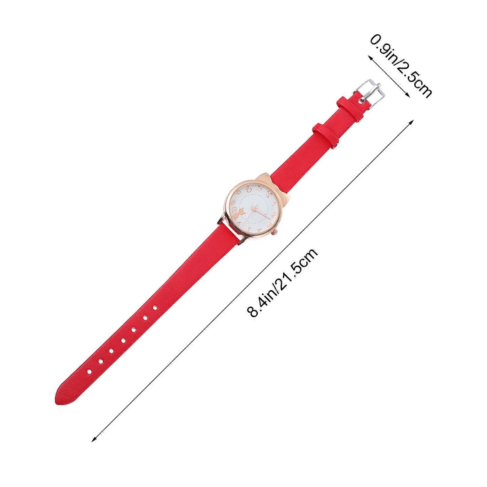 Children Waterproof Digital Watch with Red Kitten Pattern