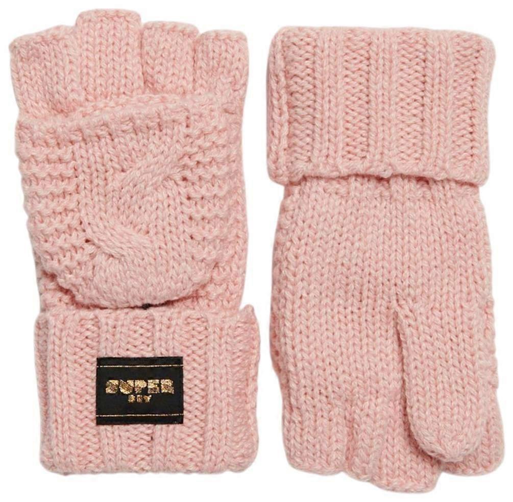 Superdry & Co Cable Knit Gloves - Pink Fleck