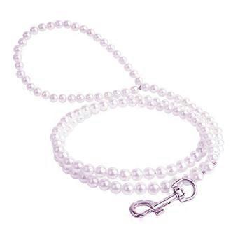 Pearl-Embellished Pet Training Leash
