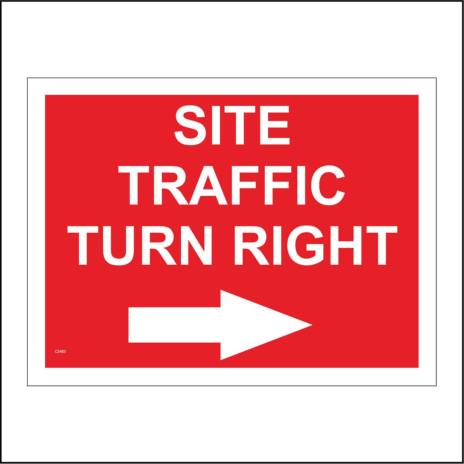 CS483 Site Traffic Turn Right Arrow Construction Way