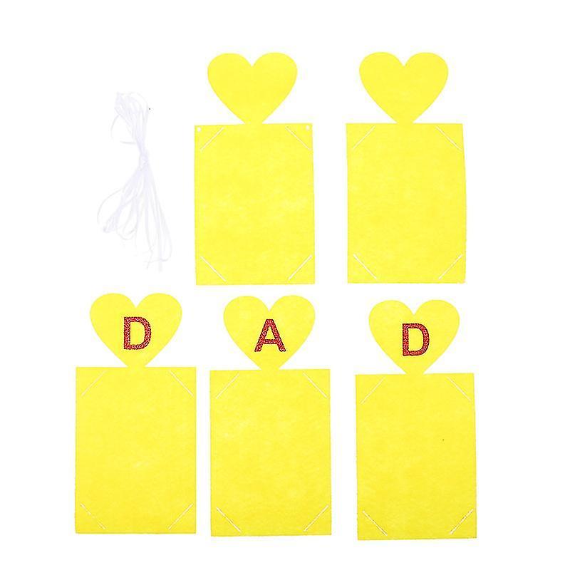 24X12cm Yellow Party Streamers & Curtains 1 Set Hanging Bunting Photo Banner Father's Day Party Orna