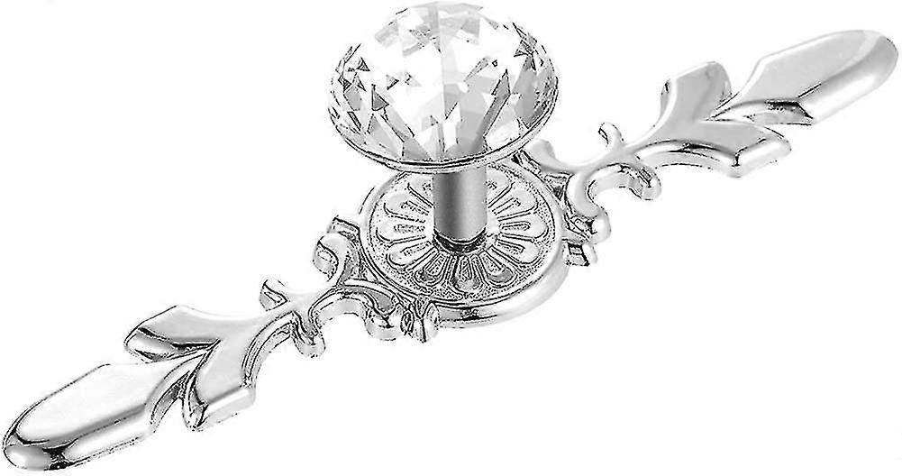 European Style Clear Glass Crystal Knobs Flower Pull Handle For Kitchen Cabinet