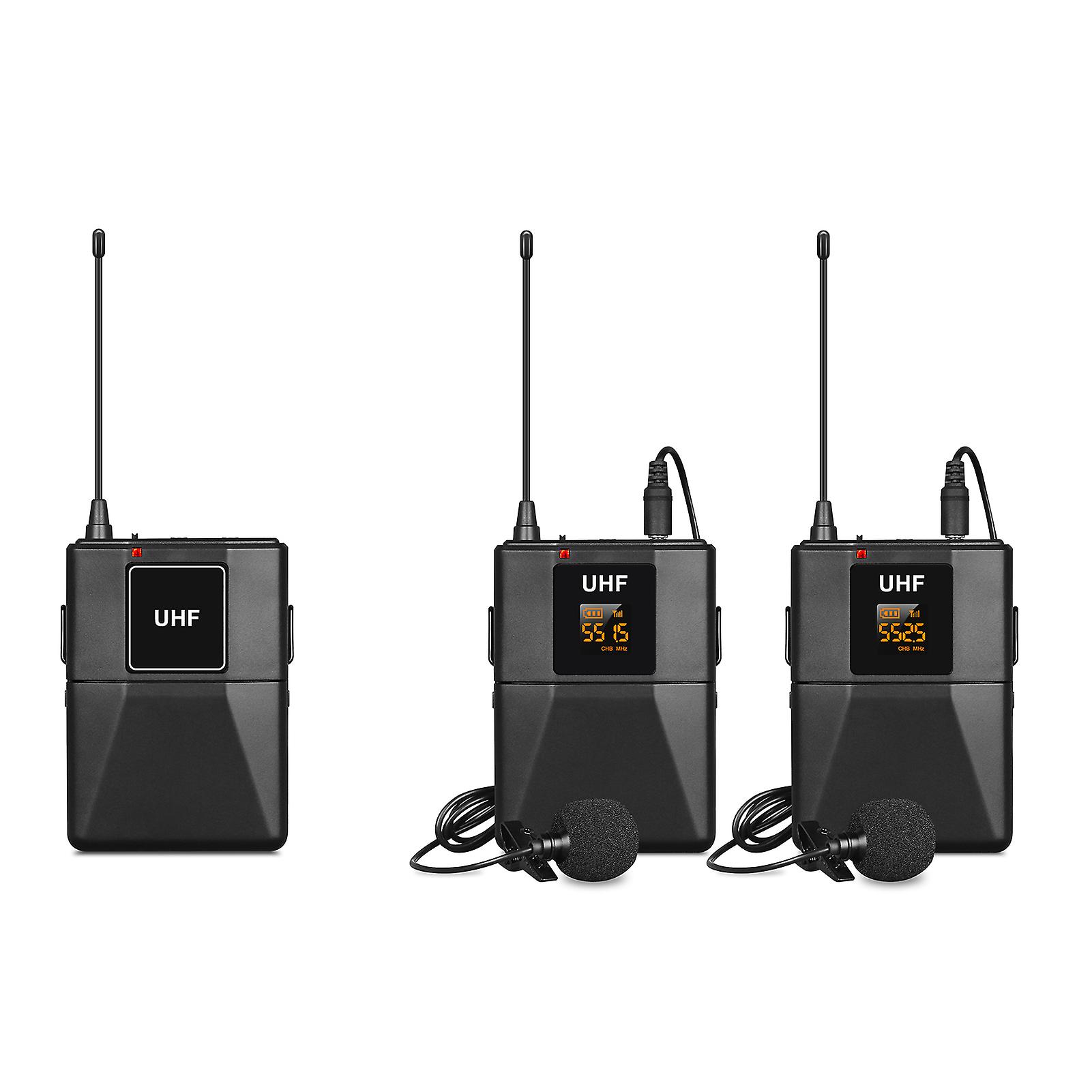 Uhf Wirless Microphone System With 2 Body-pack Microphone Transmitters Receiver