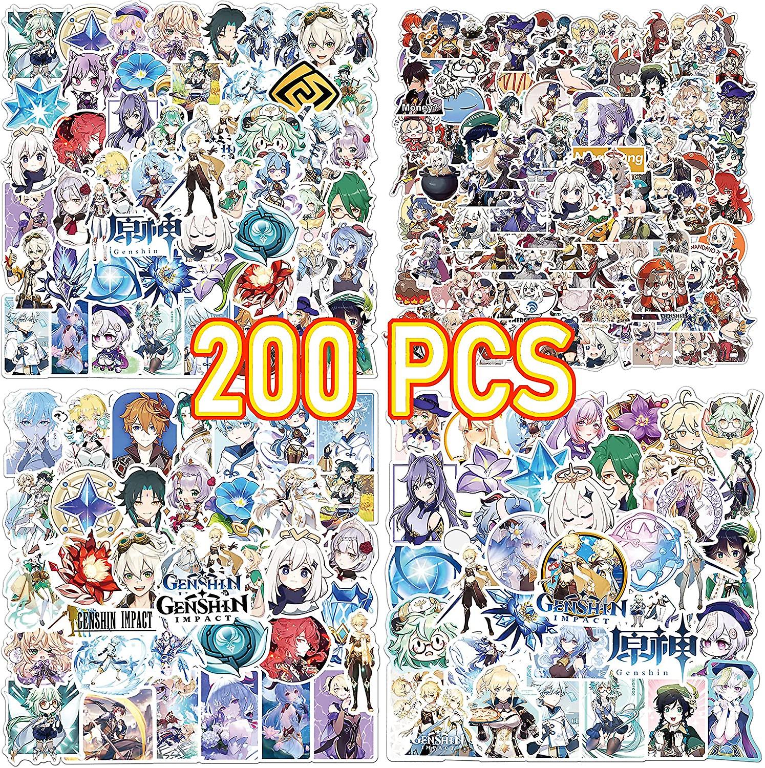 Lot De 50 Autocollants Genshin Impact - Vinyle PVC Haute Qualité, Imperméables, Pour Ordinateur, Gourde, Décoration