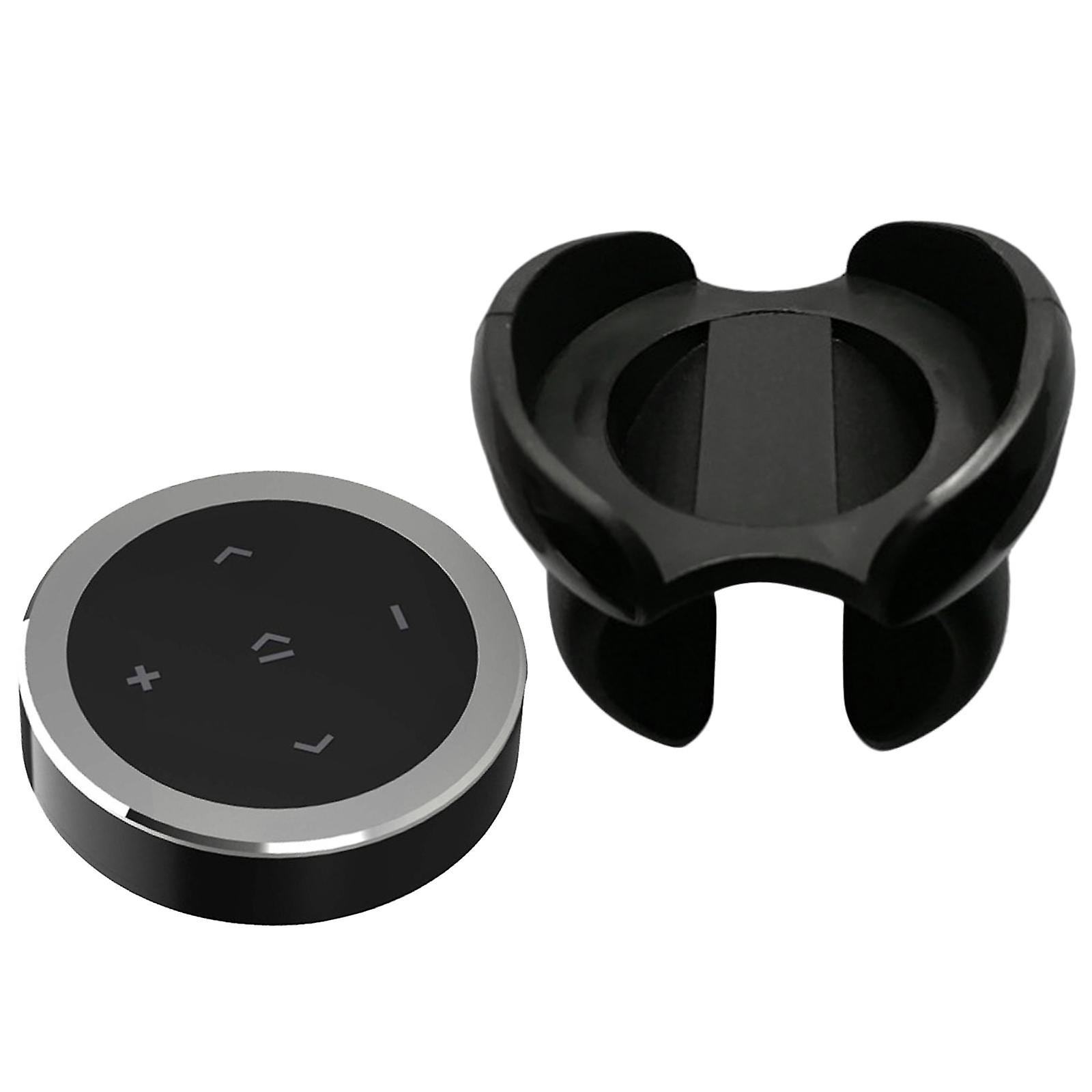 Car Media Steering Wheel Remote Control Music Streaming Silver with Bracket