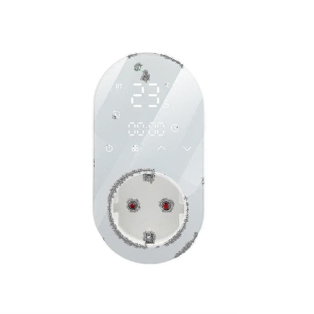Wifi Digital Thermostat Outlet Plug 16a Tuya App Voice Control Socket Temperature Controller (white