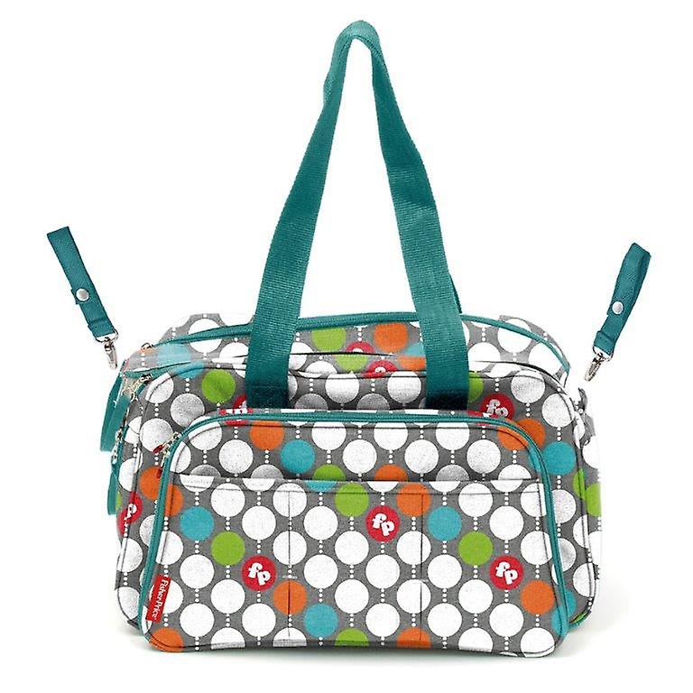 Diaper Change Bag Double Handle Gray Polka Dots
