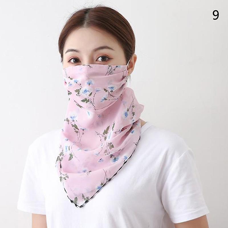 Chiffon Face Mask Scarf Mouth Nose Cover Uv Protection Anti-flu Shawl Protective