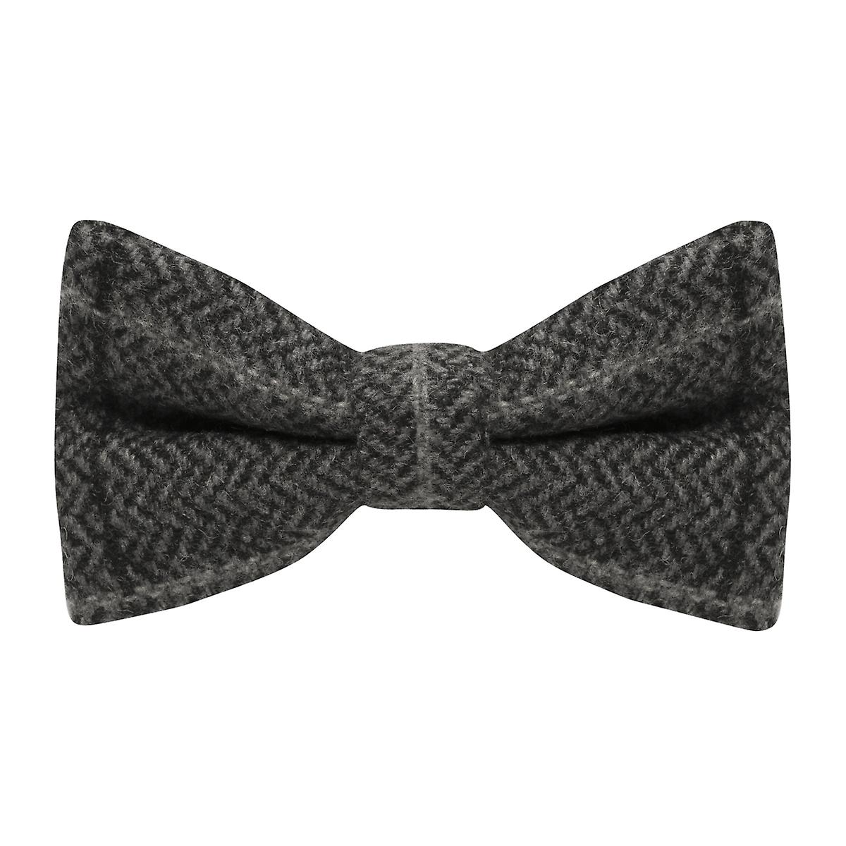 Graphite Grey Herringbone Check Bow Tie