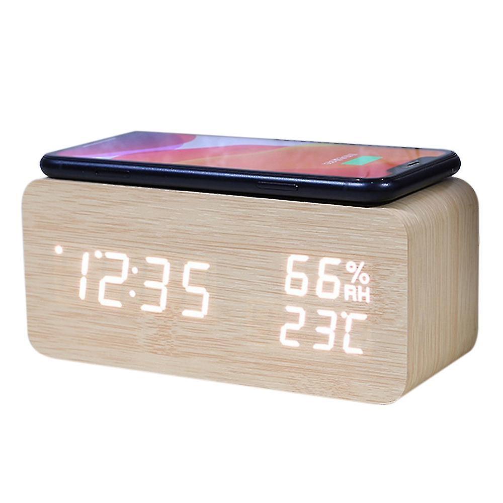 Digital Alarm Clock, Temperature And Humidity Alarm Clock Led Electronic Clock Smartphone Wireless