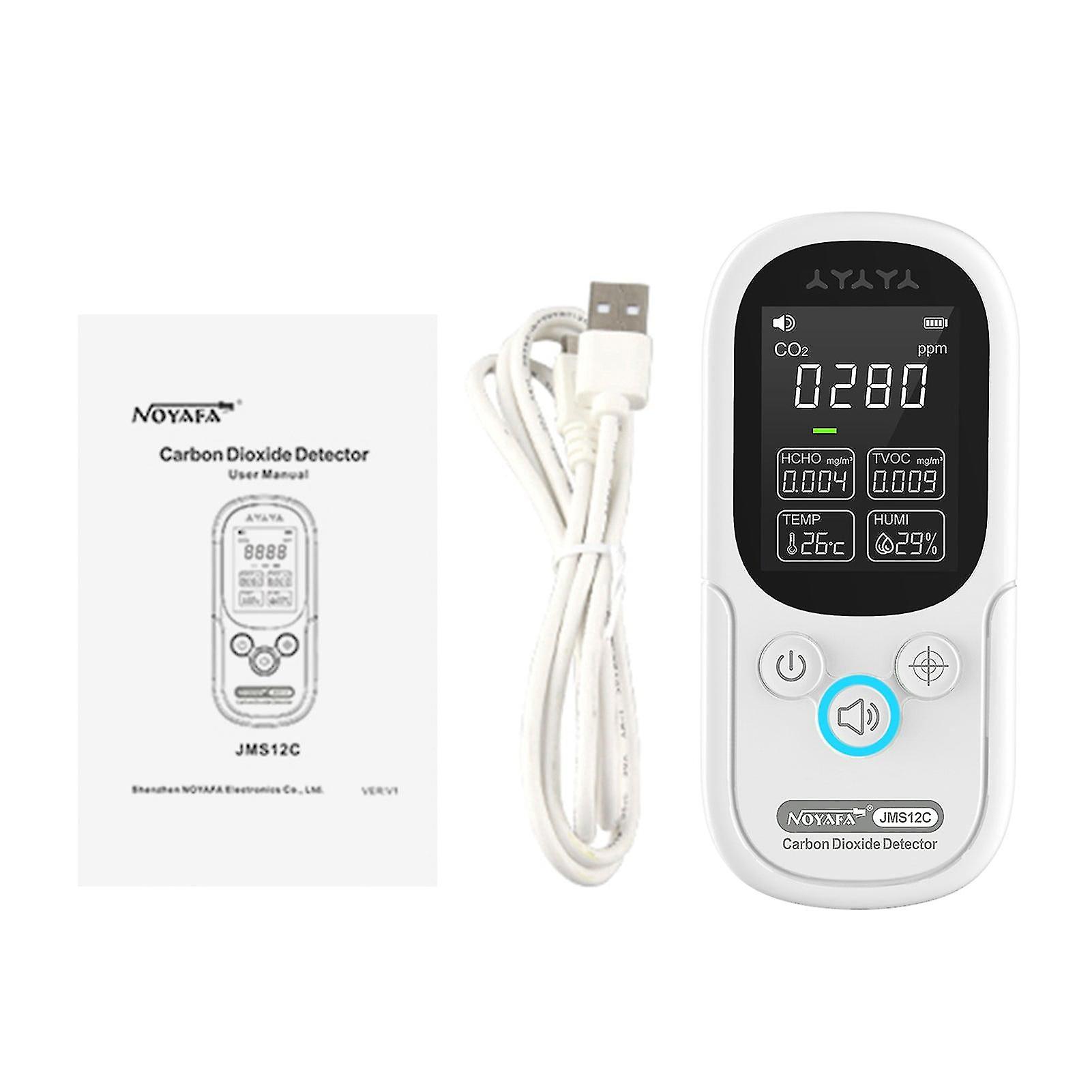 Noyafa Air Quality Monitor&amp;temperature Humidity Meter Co2 Formaldehyde Detector Tvoc Tester With Alarm Buzzer Rechargeable