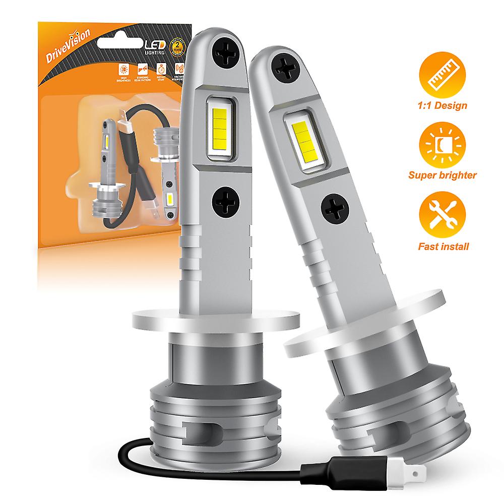 Drivevision 2pcs H1 Led Headlight H7 H3 H4 H11 Hb4 Hb3 9005 9006 Lamp Canbus Bulb For Car Auto Fog Light Super Bright 6500k 12v