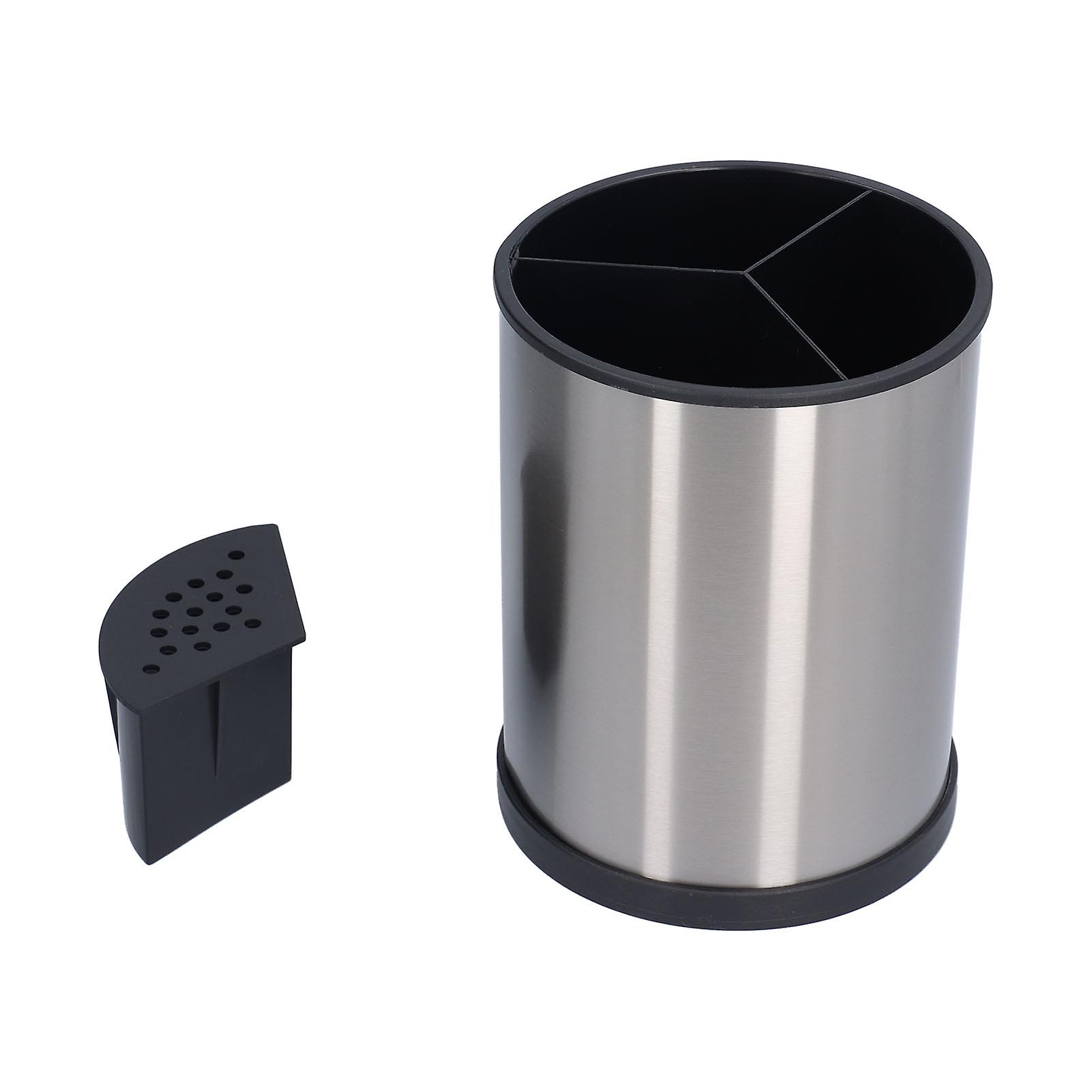 Innovative Rotating Utensil Holder, Stainless Steel Design with Drainage Function, for an Uncluttered and Efficient Kitchen (Anti-Fingerprint)