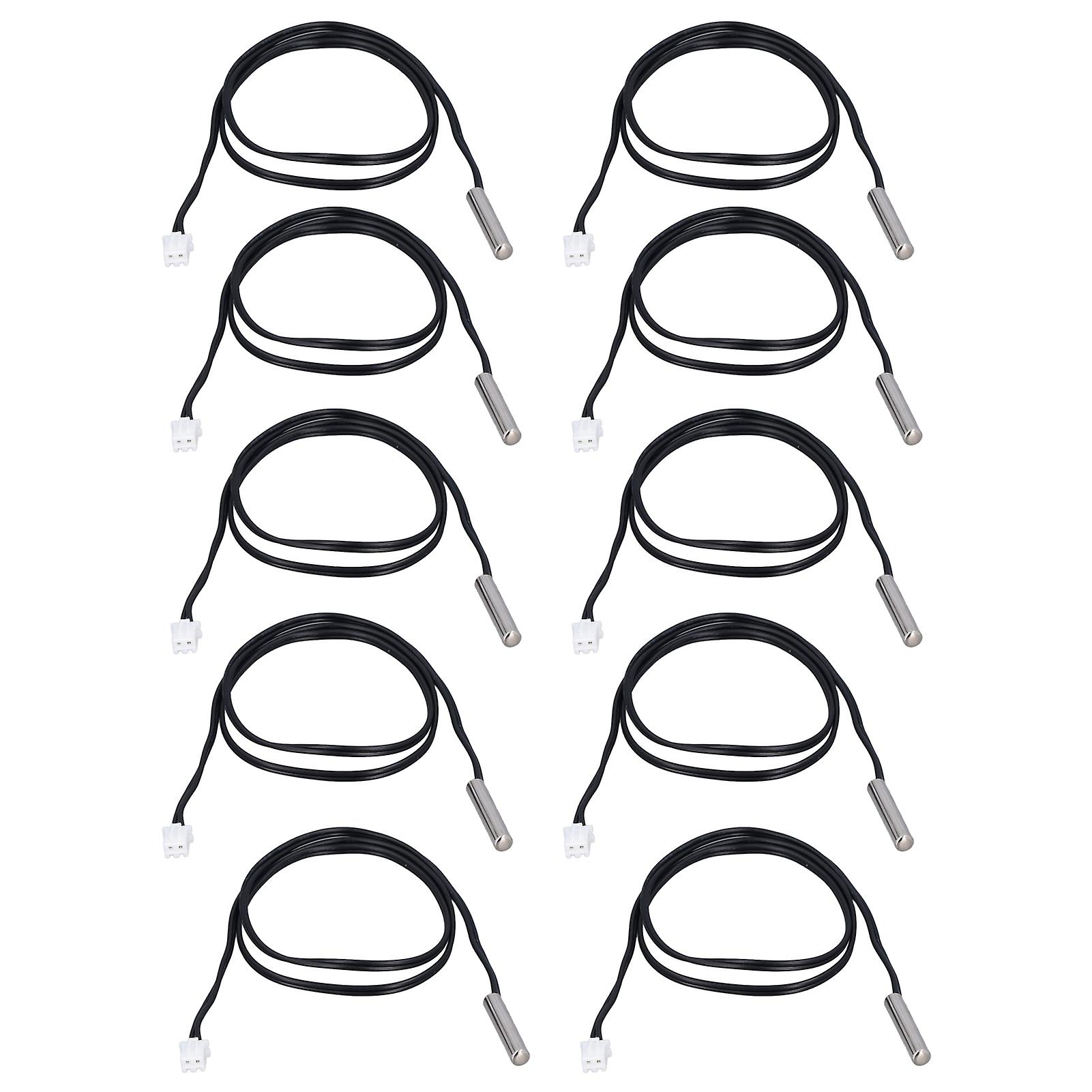 10Pcs Temperature Sensor Probe NTC Thermistor Temp Transducer 5x25mm Cylindrical Head 500mm5K B3950