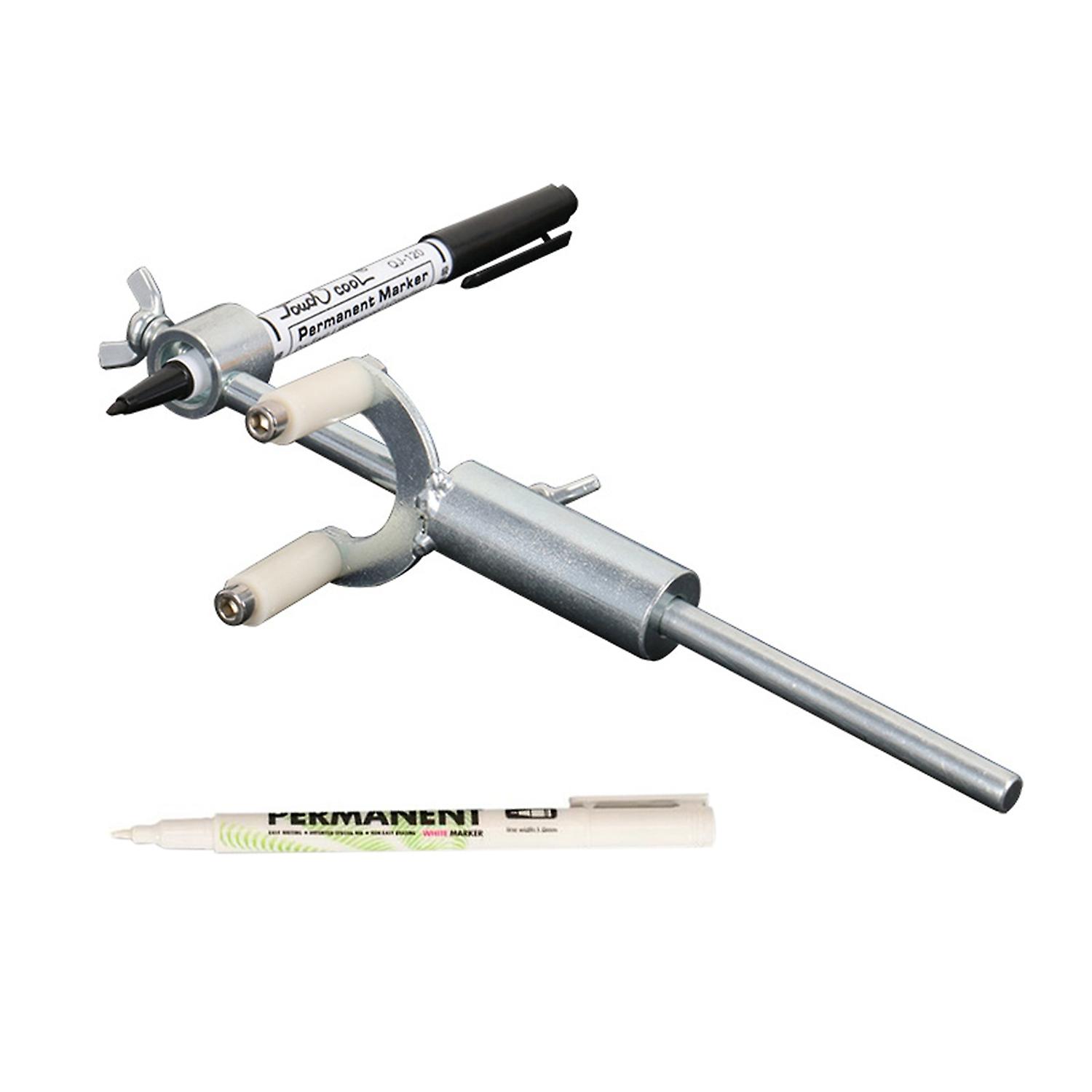 Car Wheel Eyebrow Mark Scraper, Adjustable Metal Car Wheel Eyebrow Parallel Scriber with Marking Pen