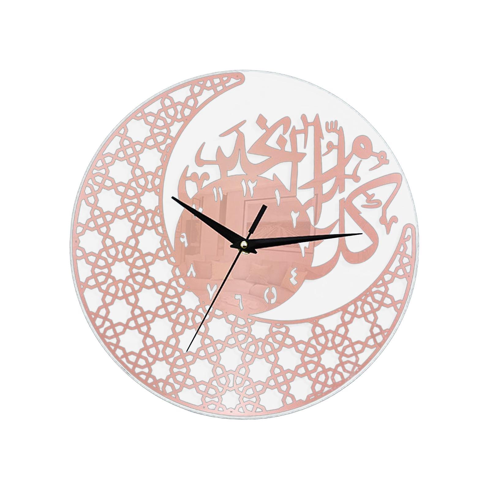 Eid Ramadan Decoration Silent Round 12inch Wall Clock Decorative Practical Black