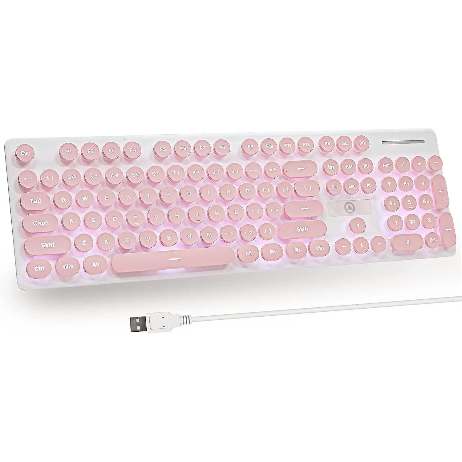 Typewriter Keyboard 104-key Retro Punk Gaming Keyboard